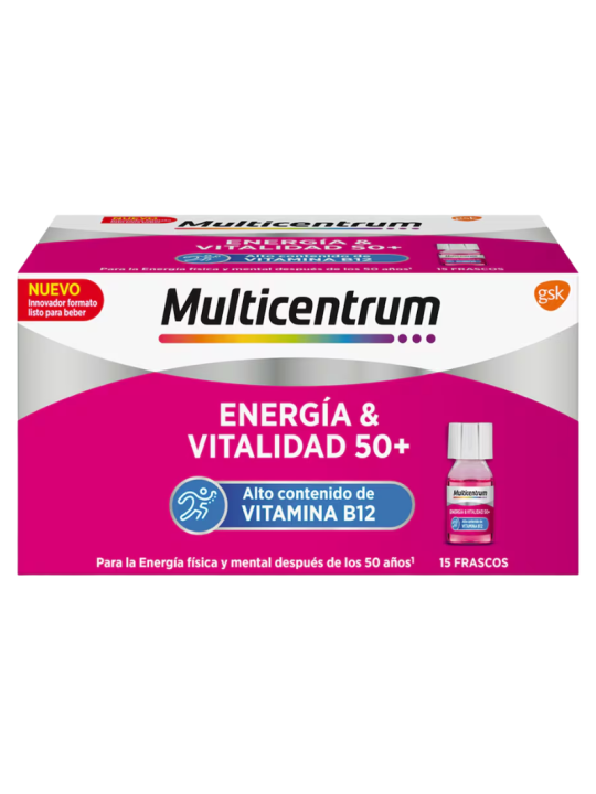 Multicentrum Energía & Vitalidad 50+ Sabor Frambuesa 15 unidades