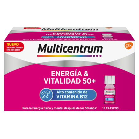 Multicentrum Energía & Vitalidad 50+ Sabor Frambuesa 15 unidades