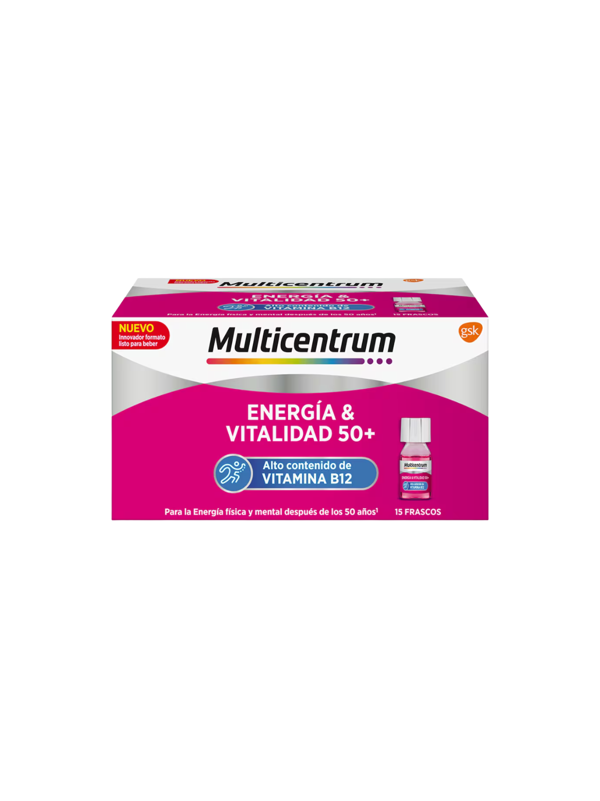 Multicentrum Energía & Vitalidad 50+ Sabor Frambuesa 15 unidades