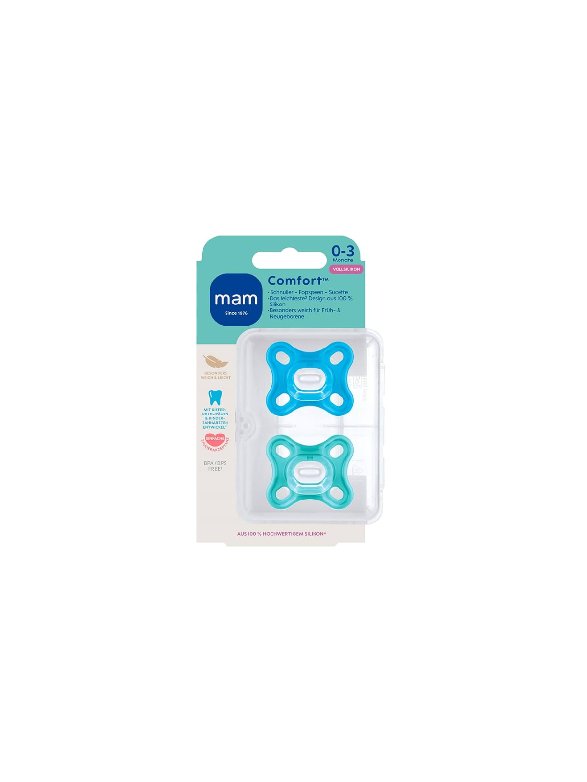 Mam Comfort Silicona Pack Chupete 0+ meses niño