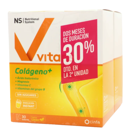 NS vitans duplo colágeno + limón 30 sobres 2ª unidad 30% dto