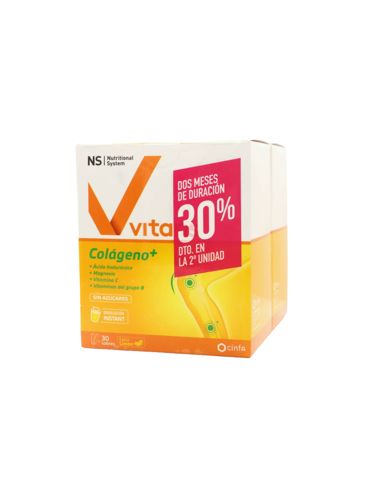 NS vitans duplo colágeno + limón 30 sobres 2ª unidad 30% dto