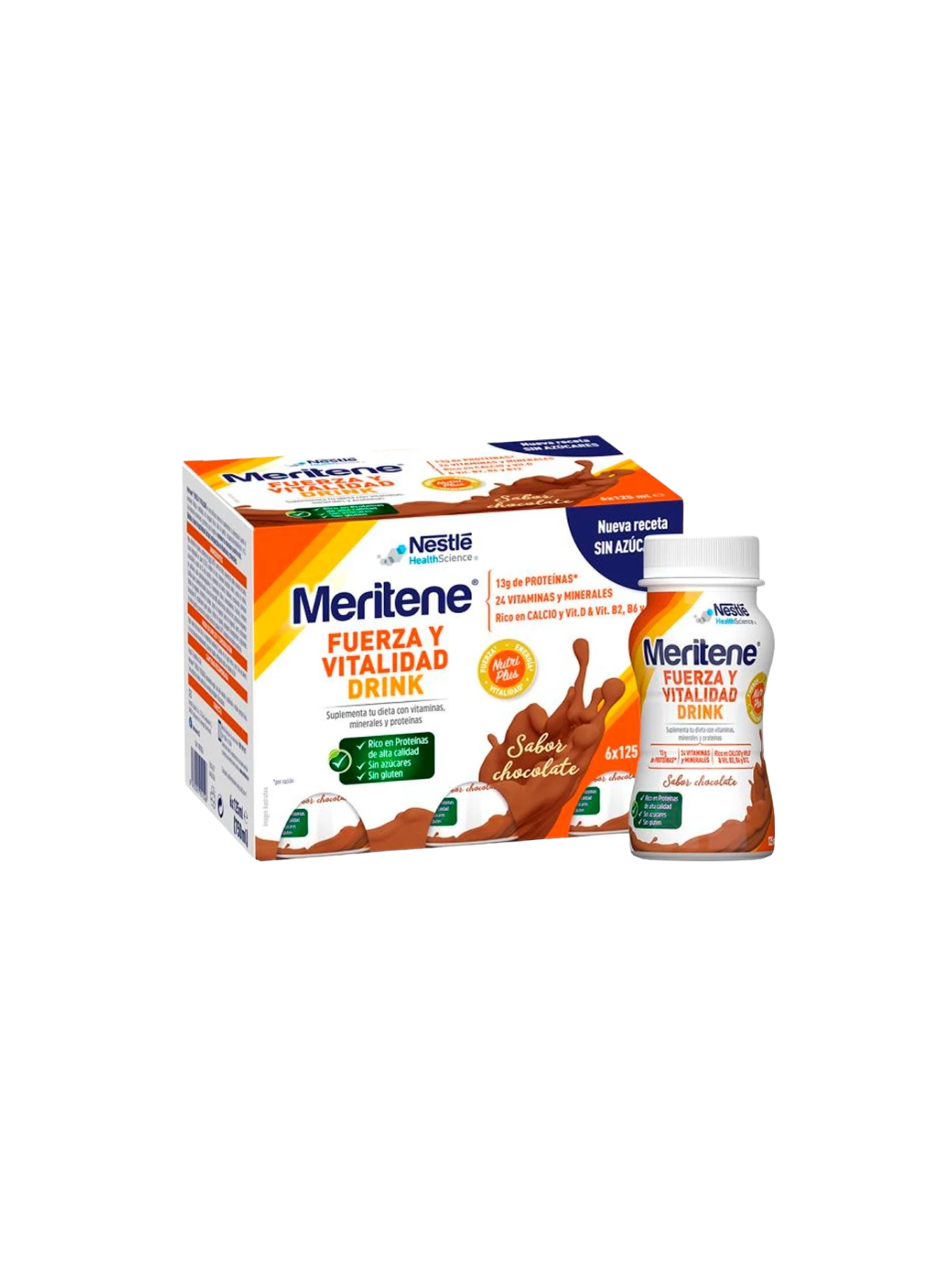 Meritene fuerza y vitalidad drink 6 botellas 180 ml sabor chocolate