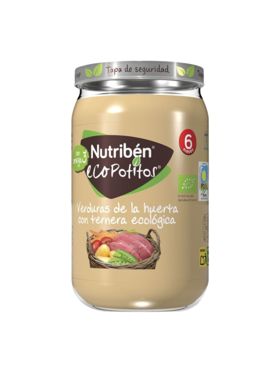 Nutriben ecopotitos verduras de la huerta con ternera ecológica 235 g