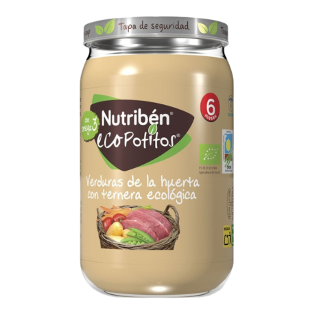 Nutriben ecopotitos verduras de la huerta con ternera ecológica 235 g