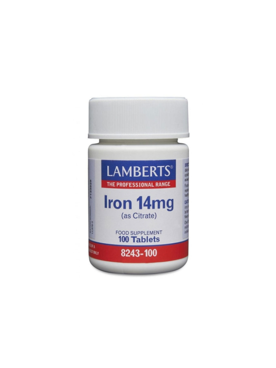 Iron 14 mg (hierro) 100 tablets Lamberts