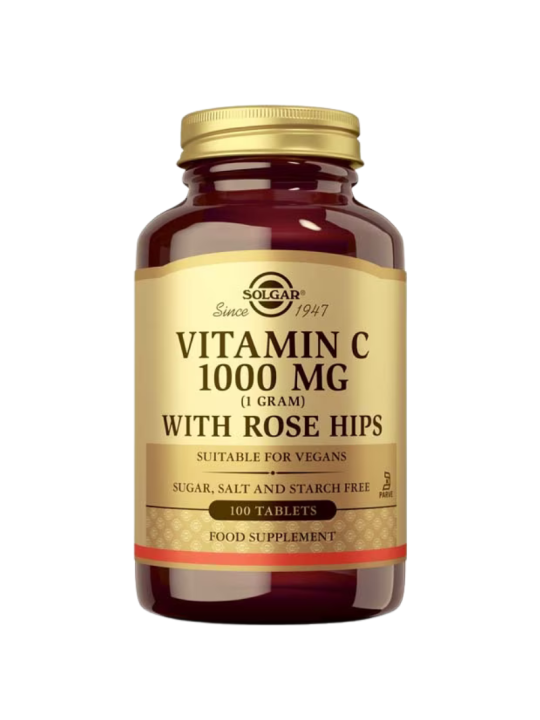 Solgar vitamina C 1000mg rose hips 100 comp