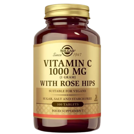 Solgar vitamina C 1000mg rose hips 100 comp