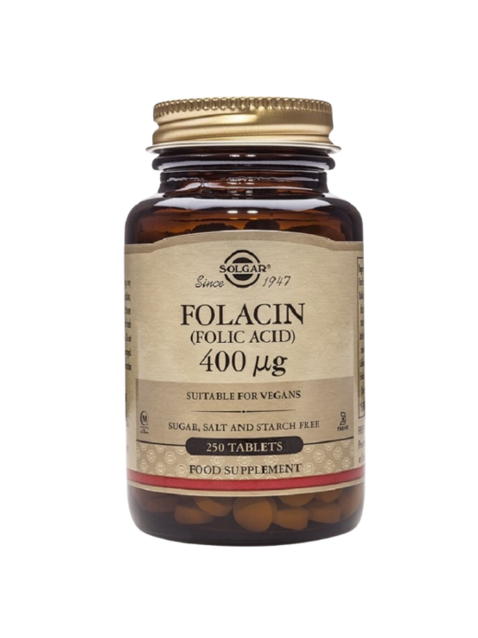 Solgar ácido fólico 400 mcg folacin 250 comprimidos