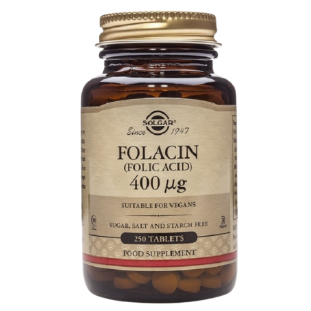 Solgar ácido fólico 400 mcg folacin 250 comprimidos