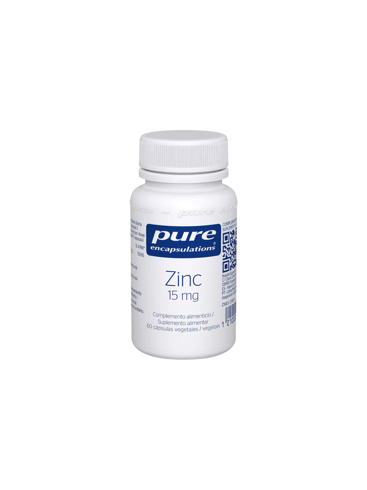 Pure encapsulations zinc 15mg 60 capsulas