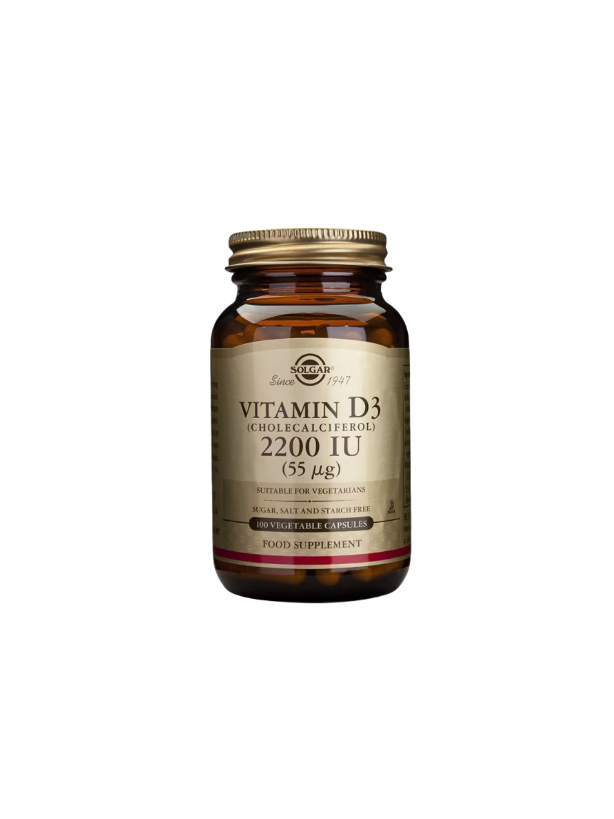 Solgar vitamina D3 colecalciferol 2200 UI 100 capsulas vegetales