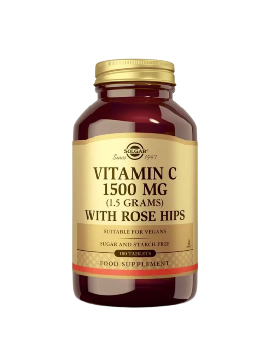 Solgar rose hips C 1500mg vitamina c con escaramujo 180 comprimidos