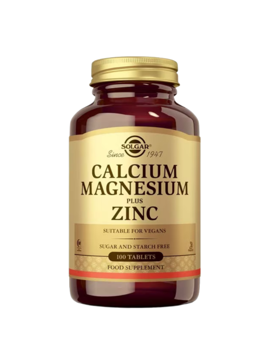 Solgar calcio y magnesio con zinc 100 comprimidos