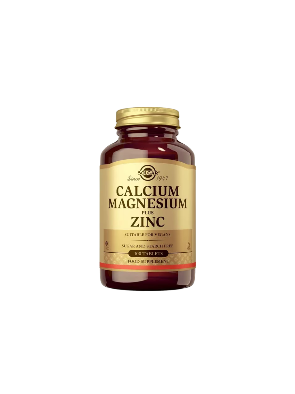 Solgar calcio y magnesio con zinc 100 comprimidos