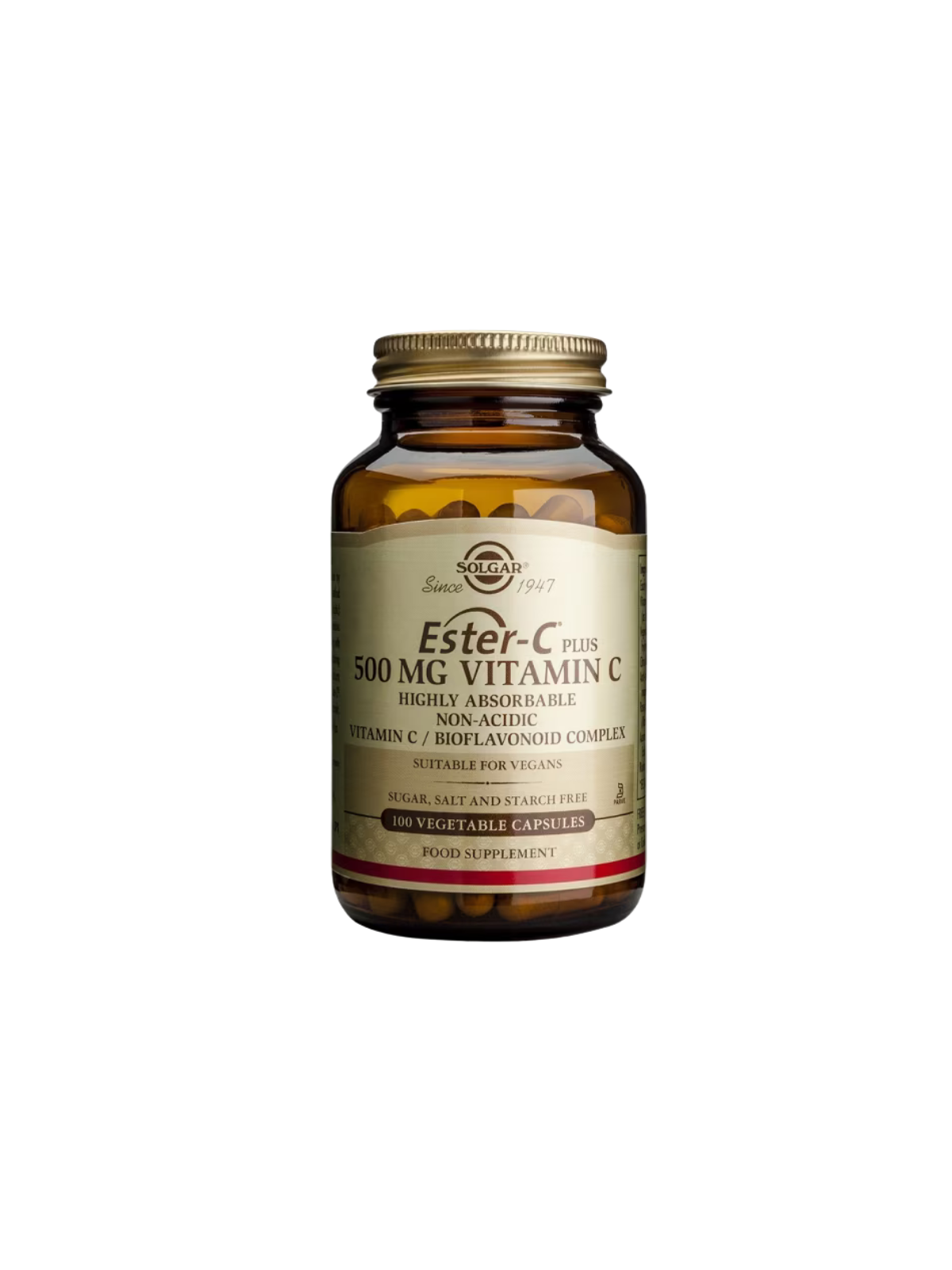 Solgar ester C plus vitamin C bioflavonoides citricos complex 100 cápsulas vegetales