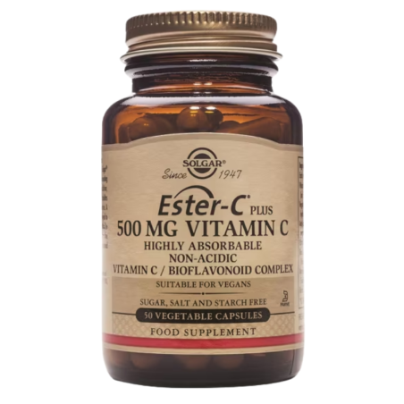 Solgar ester C plus vitamin C bioflavonoides citricos complex 50 capsulas vegetales