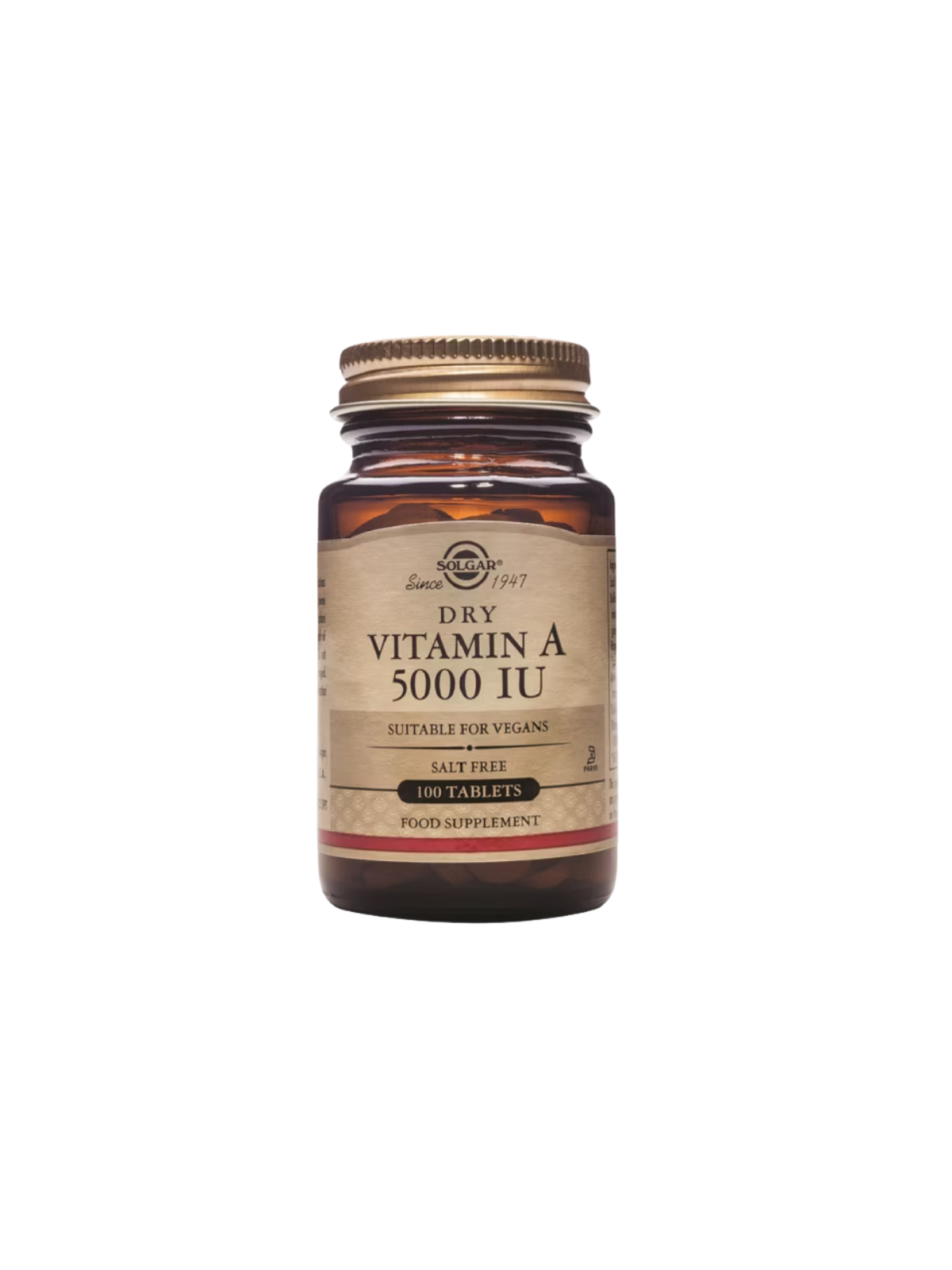 Solgar vitamina A seca 5000 UI 100 comprimidos