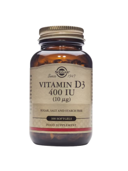 Solgar vitamina D3 400 UI 100 capsulas blandas
