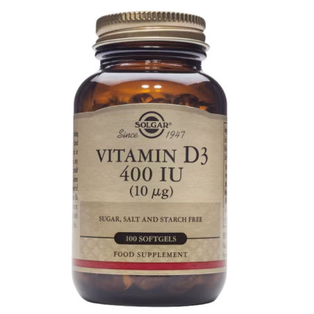 Solgar vitamina D3 400 UI 100 capsulas blandas