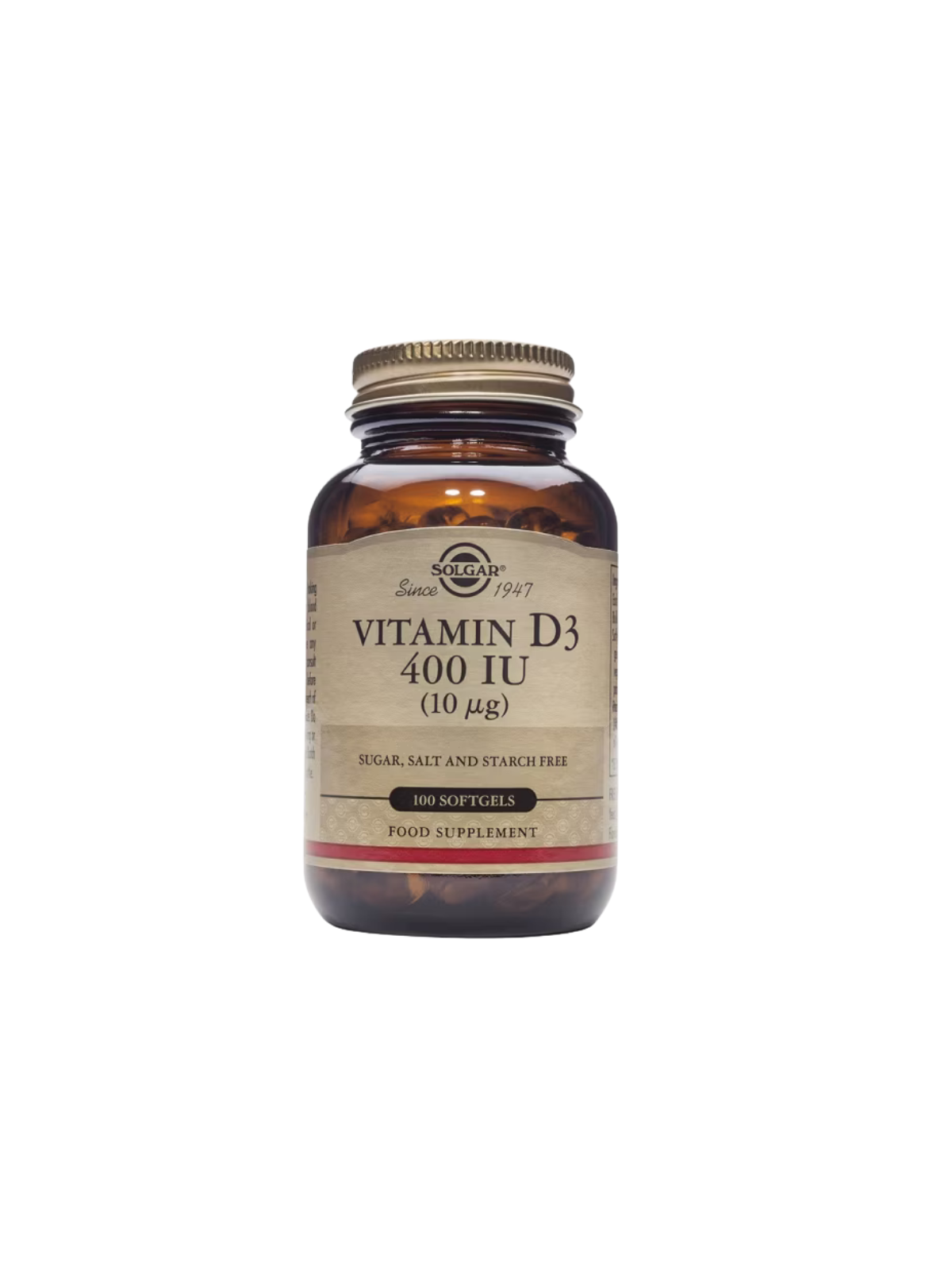 Solgar vitamina D3 400 UI 100 capsulas blandas