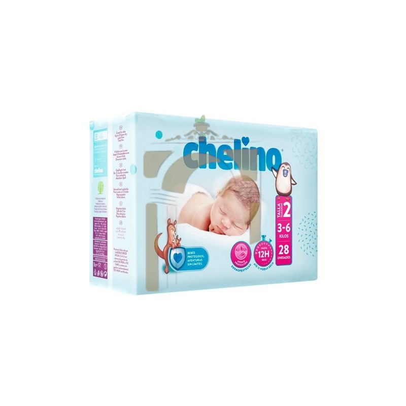 Chelino Pañales infantiles Talla 2 (3-6 kg), 168 Pañales