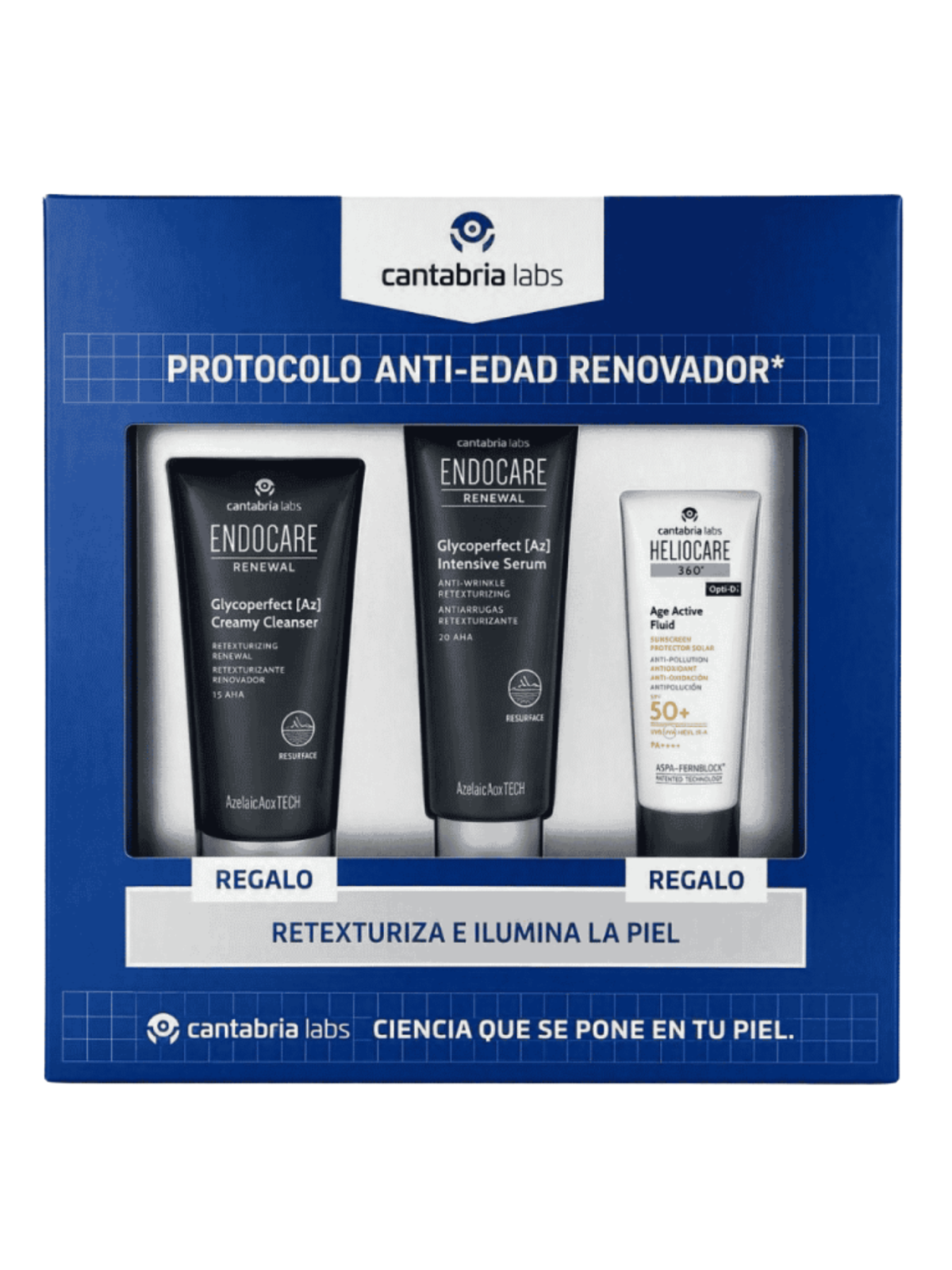 Endocare Pack Renewal Glycoperfect Intensive Sérum 50 ml + Creamy Cleanser 30 ml + Heliocare Age Active Fluid SPF 50+ 15 ml