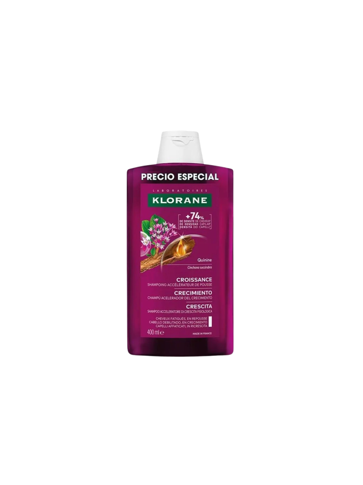 Klorane crecimiento quinina champu 400ml