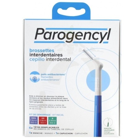 Parogencyl cepillo interdental kit iniciacion mango + capuchon + 6 recambios