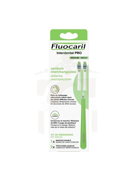 Fluocaril interdental PRO medio 1 mango + 2 cabezales reemplazables