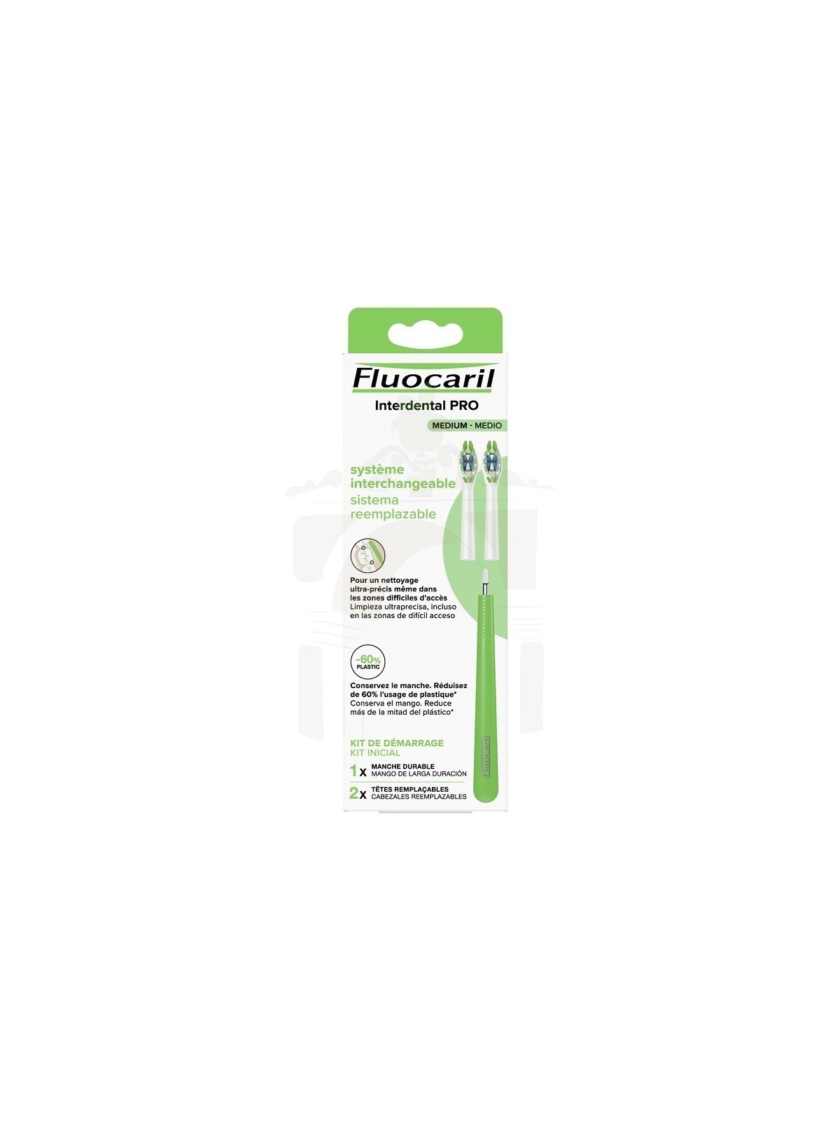 Fluocaril interdental PRO medio 1 mango + 2 cabezales reemplazables