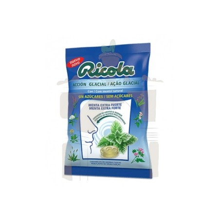 Ricola caramelos menta extra fuerte acción glacial bolsa 70 gr