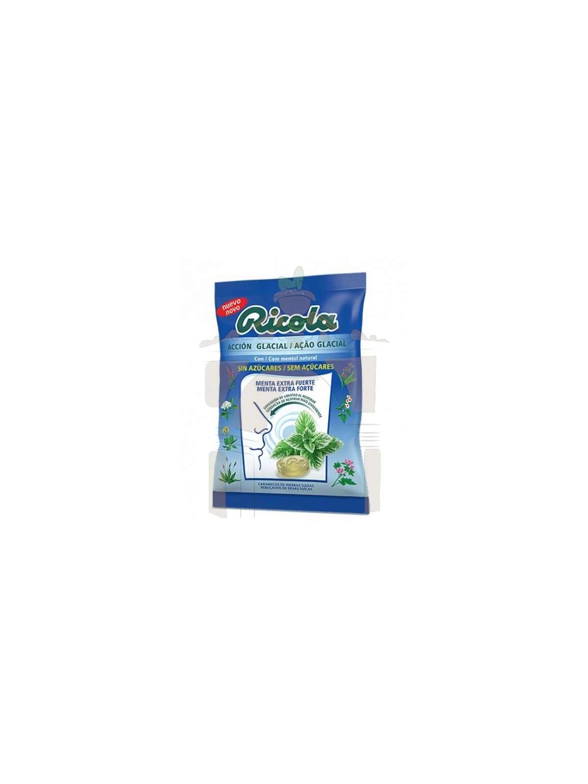 Ricola caramelos menta extra fuerte acción glacial bolsa 70 gr