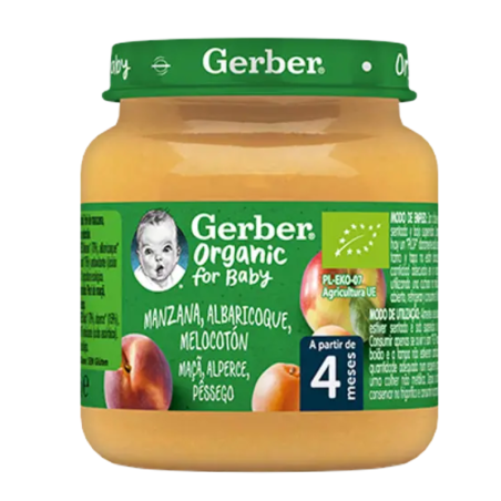 Gerber tarrito manzana albaricoque y melocotón