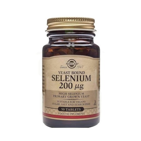 Solgar selenio en levadura 200 mcg 50 comprimidos