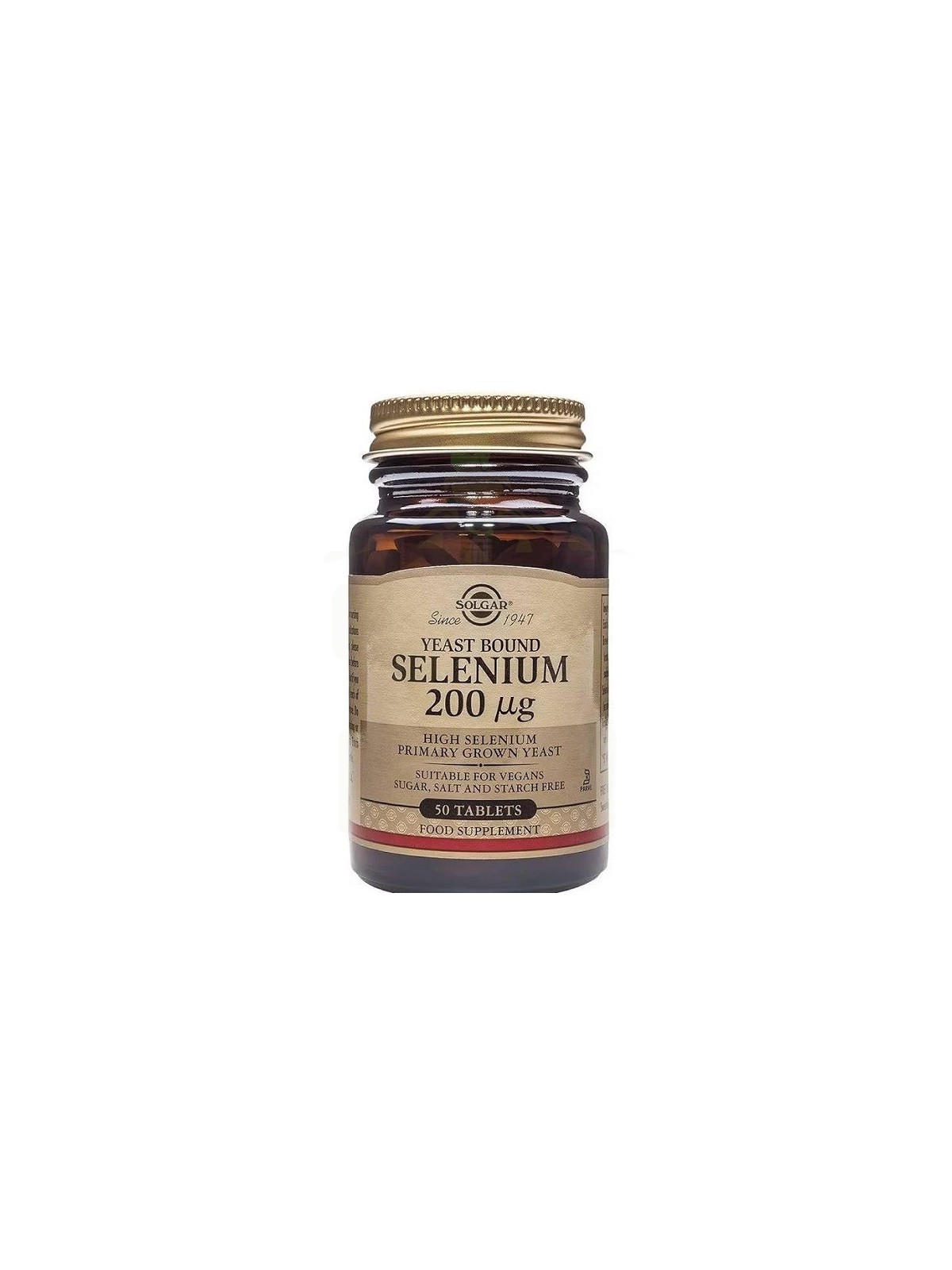 Solgar selenio en levadura 200 mcg 50 comprimidos