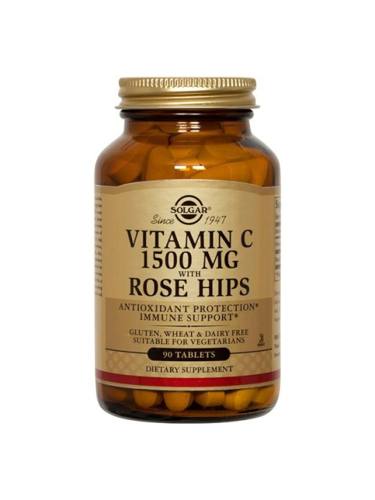 Vitamina C 1500 Rose Hips 90 Comp Solgar