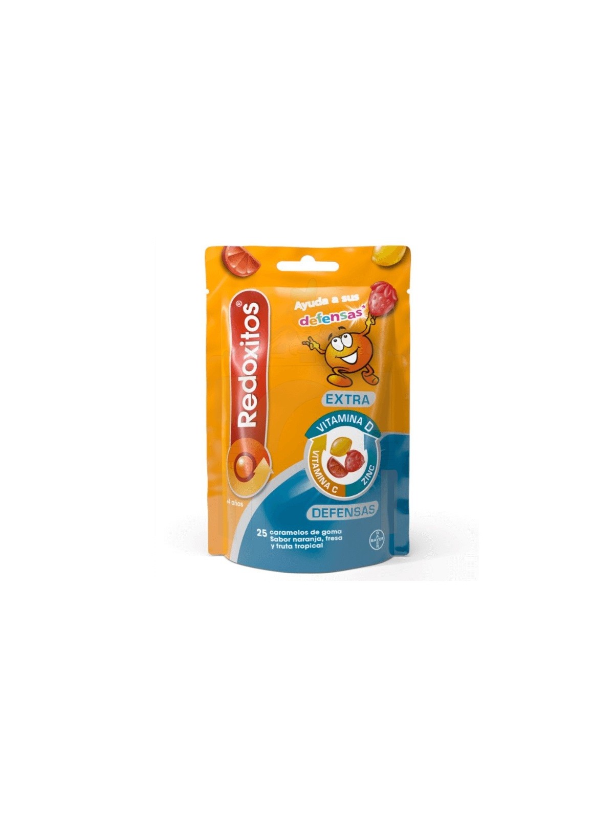 Redoxitos Extra Defensas Sabor Naranja Fresa y Fruta Tropical 25 gominolas