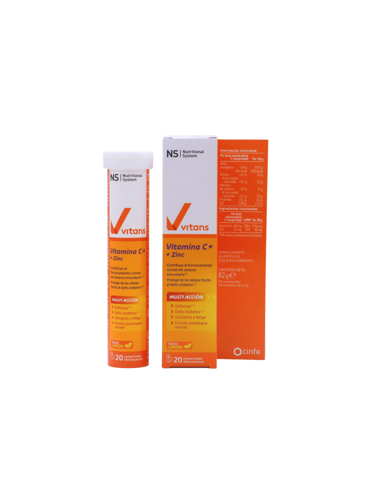 NS vitans vitamina C+ 20 comprimidos efervescentes
