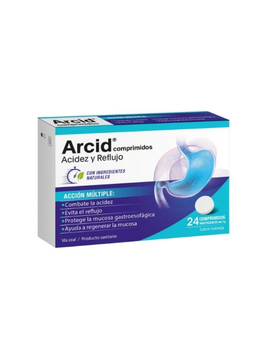 Arcid 24 comprimidos masticables sabor naranja