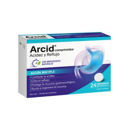 Arcid 24 comprimidos masticables sabor naranja