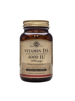 Solgar vitamina D3 colecalciferol 4000 UI 100 microgramos 120 cápsulas vegetales
