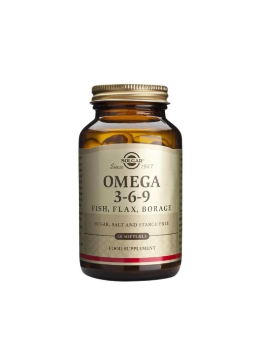 Solgar omega 3-6-9 aceites de pescado, lino y borraja 60 cápsulas blandas
