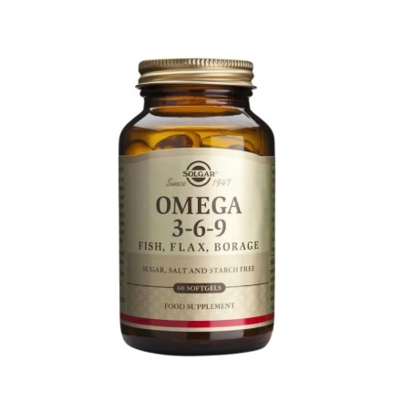 Solgar omega 3-6-9 aceites de pescado, lino y borraja 60 cápsulas blandas