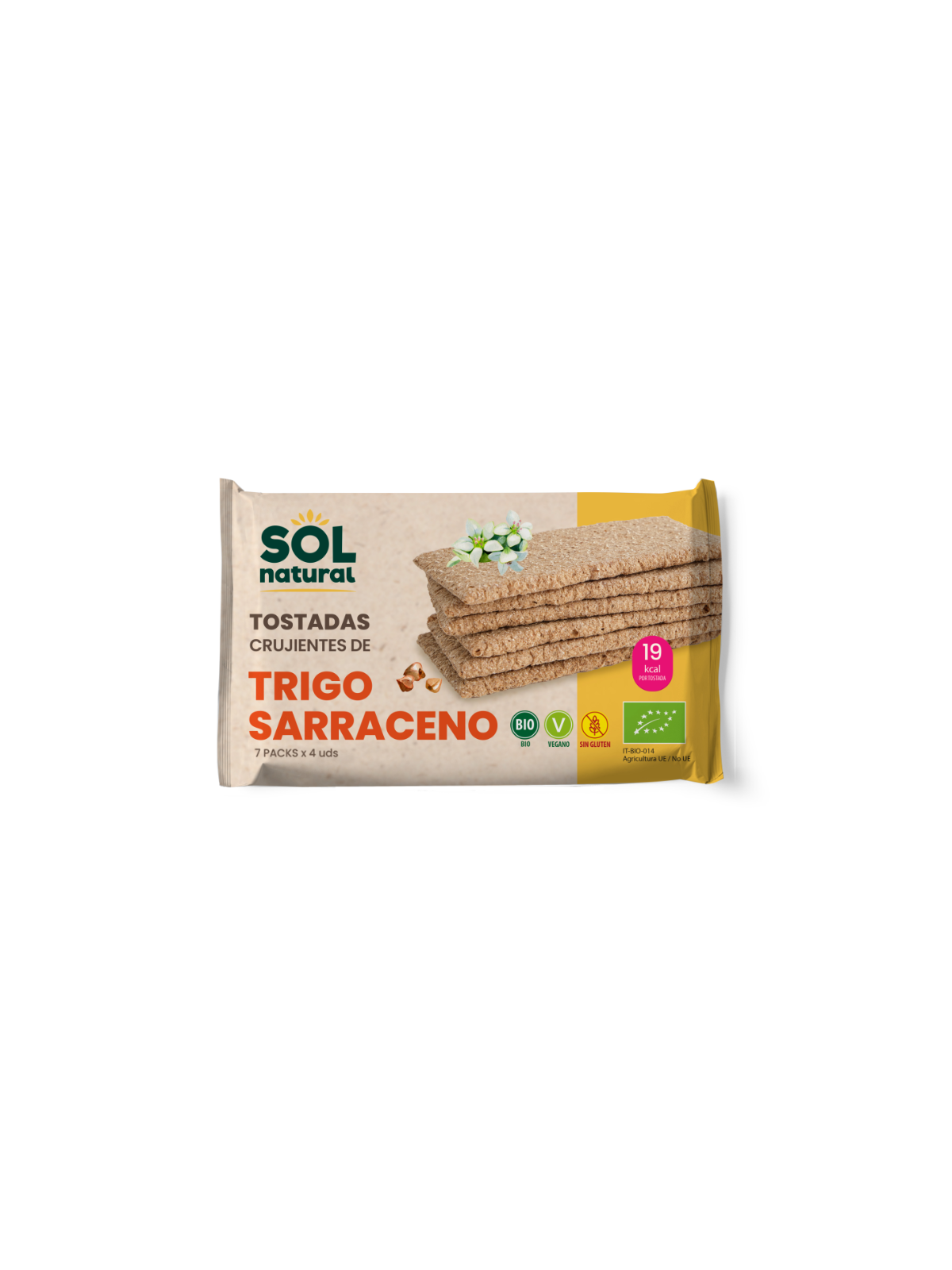 Sol Natural tostadas crujientes de trigo sarraceno 140g
