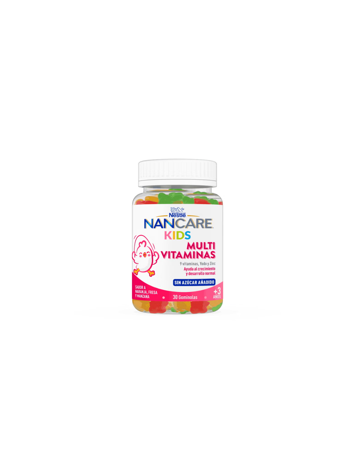 Nancare kids multivitaminas 30 gominolas sabor naranja, fresa y manzana