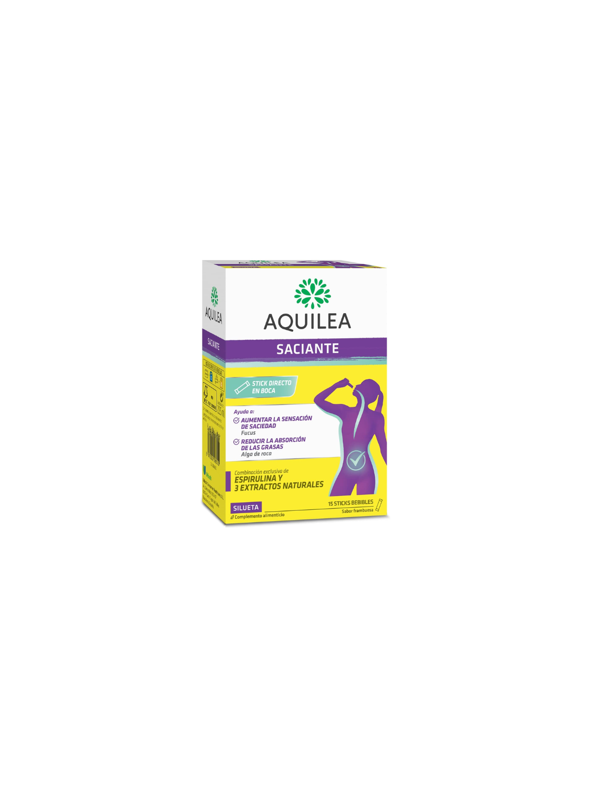 Aquilea saciante 15 sticks 15 ml sabor frambuesa