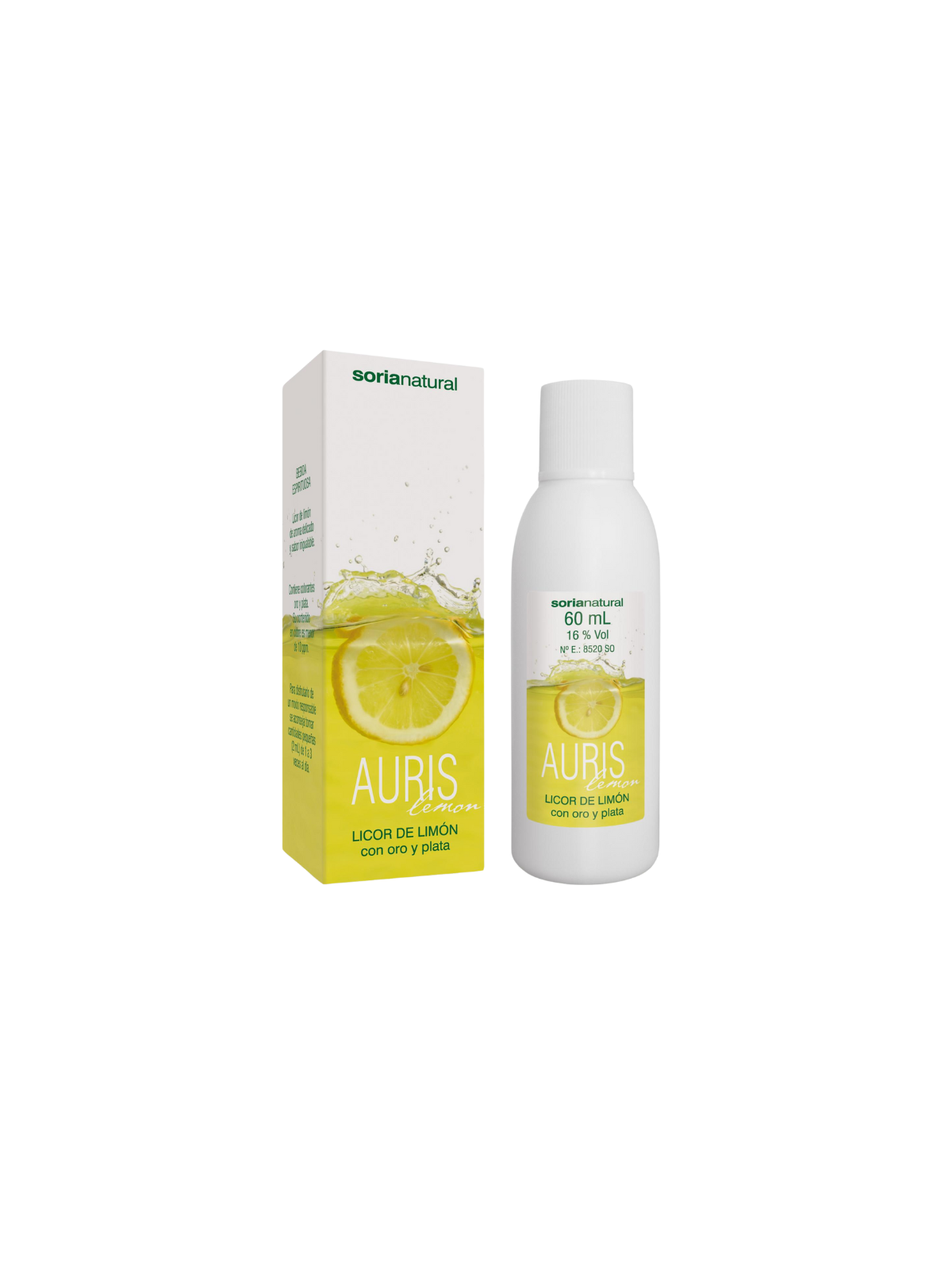 Soria natural auris lemon ( licor de limón con oro y plata )