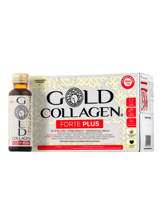 Gold Collagen Forte plus 10 frascos 50ml sabor melocotón y lichi