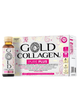 Gold Collagen pure plus 10 frascos 50ml sabor melocotón y naranja